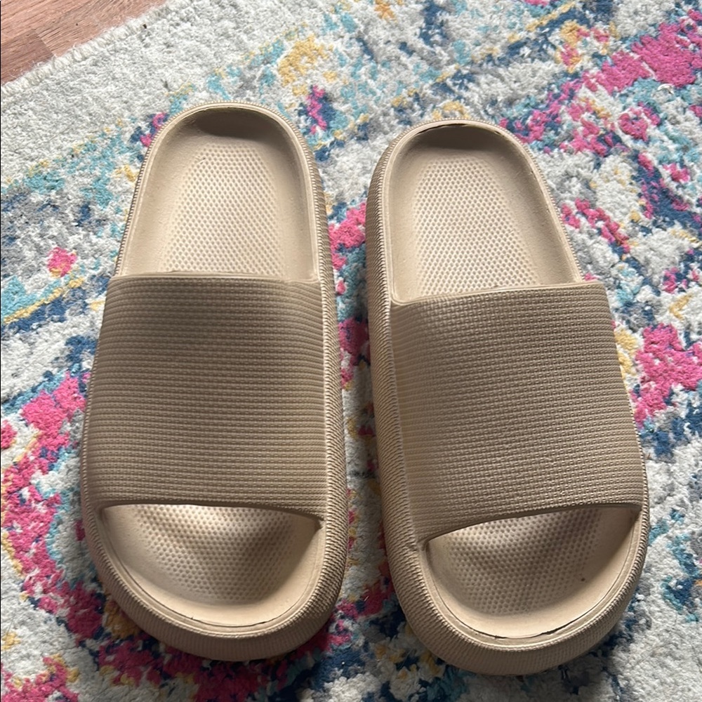 Beige Cloud Slide Sandals